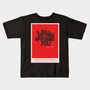 Orwellian Tribute - „Big Brother is Watching You“ - Dystopian Art Poster in Classic Colors Kids T-Shirt